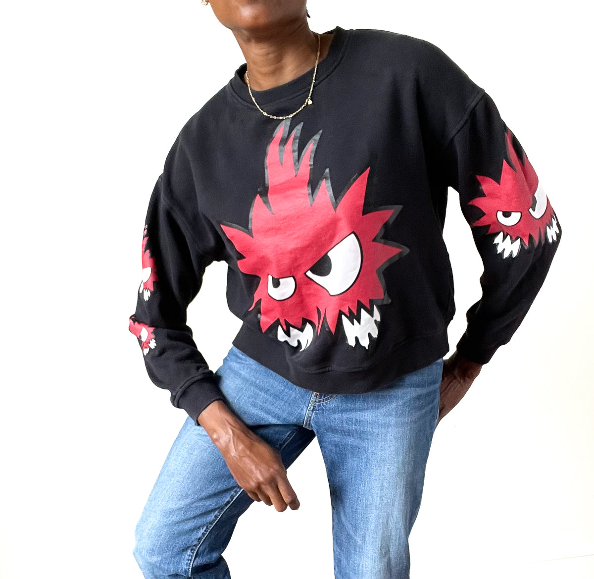 Alexander Mcqueen Velvet Logo Sweatshirt Alexander Mcqueen Velvet Logo  Sweatshirt