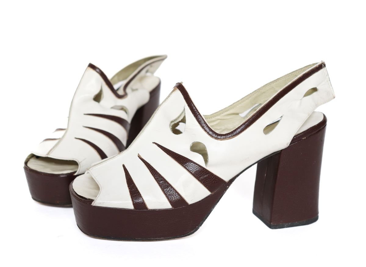 White marshmallow shoes 1970s hotsell