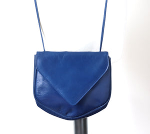 Charles Jourdan Vintage Crossbody Bag - Blue Leather - 1980s - Small