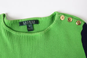 Ralph Lauren Skinny Striped Jumper - Green/Blue -  Breton - M / UK 12