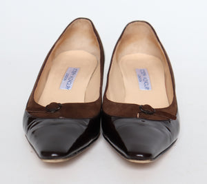 Joseph Azagury Kitten Heel Pumps /  Shoes - Leather - 1960s style - 38.5 / 5.5