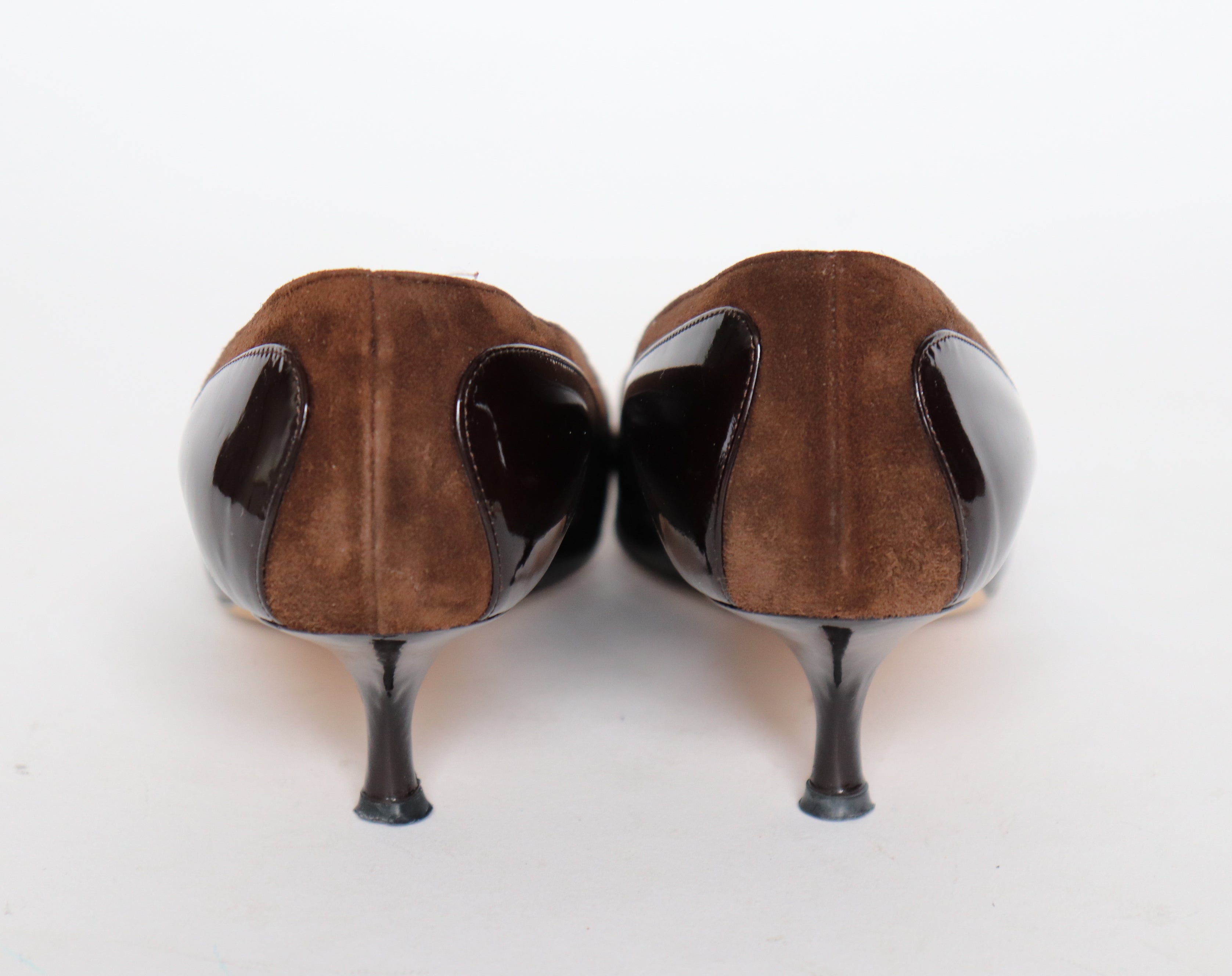 Joseph Azagury Kitten Heel Pumps /  Shoes - Leather - 1960s style - 38.5 / 5.5