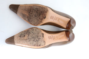 Emma Hope Kitten Heel Pumps /  Shoes - Leather - 38.5 / UK 5.55