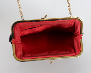 Needlepoint Vintage Handbag - 1960s Purse Bag - Small