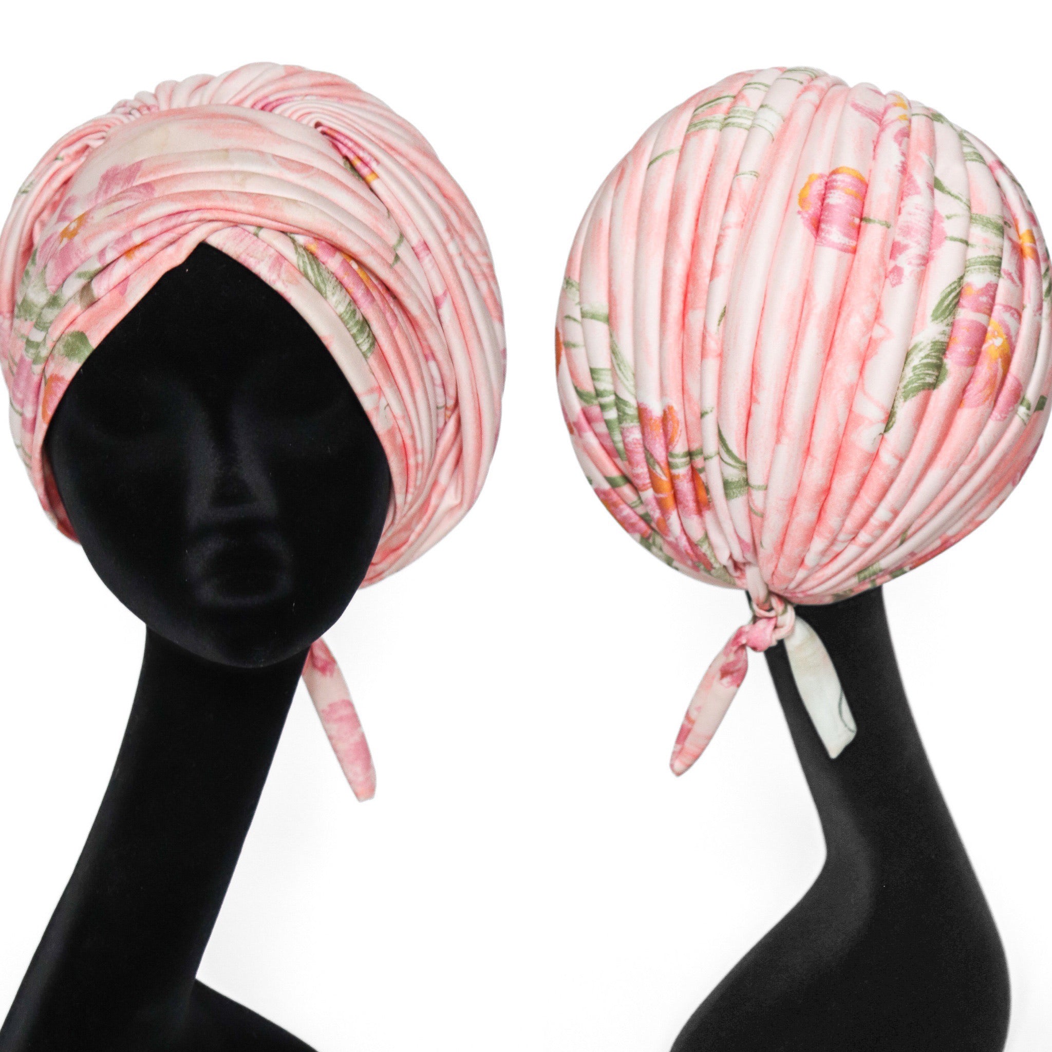 Mitzi 1960s Ladies Turban Hat - Pink Polyester  - Large