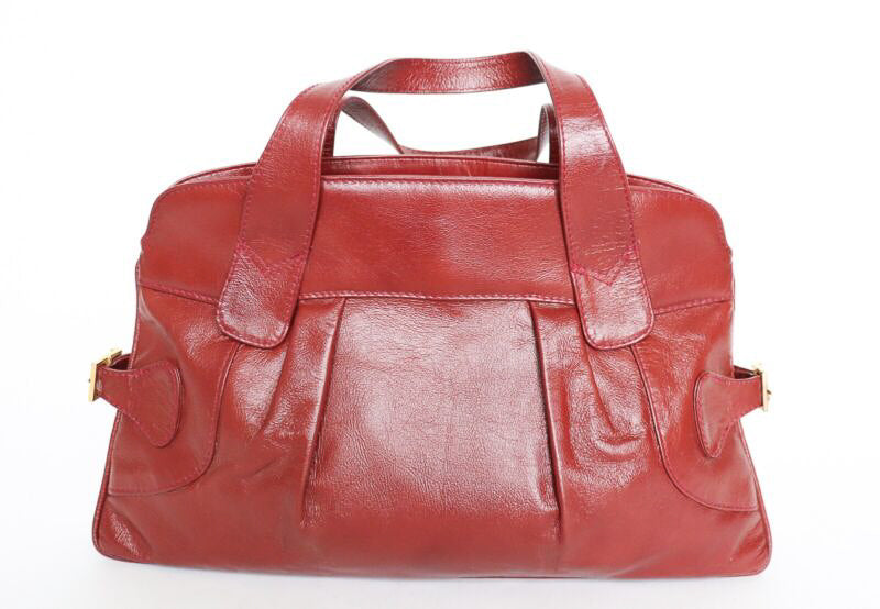 Vintage Brown FAUX Leather tote bag - 1980s - Medium