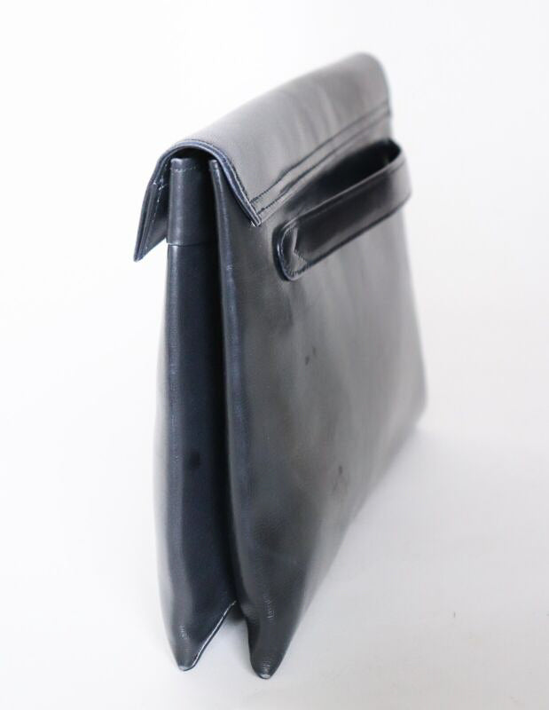 Vintage 1940s / 1950s Clutch Bag - Wristlet / Armlet Strap - Blue Leather
