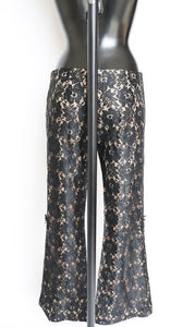 Lace Trousers Black - Kick Flare - Low Rise - ANGEL - Label 44 - Fit S /  UK 10