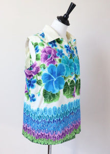 Vintage Hawaii Shirt Blouse / Shirt - 1960s - UI MAIKAI -  Cotton - L / UK 14
