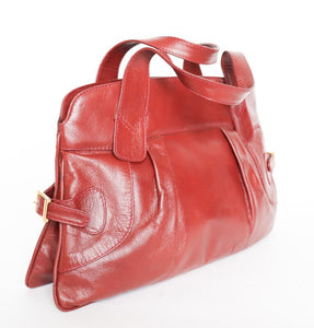 Vintage Brown FAUX Leather tote bag - 1980s - Medium