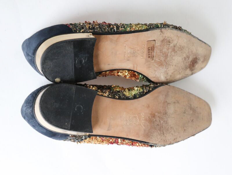 Casadei Ballet Flats - Vintage Pumps / Flat Shoes - Sparkly / Party - 39 / UK 6