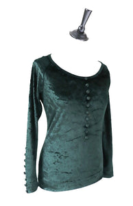 Moschino Velvet Top Long Sleeves Green - Fit S - UK 8 /10