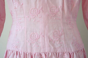 Vintage Summer Tea Dress - 1950s / 1960s  - Huco - Pink - XS / UK 8