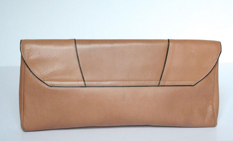 Vintage clutch bag - 1980s - LONG - Caramel Brown - Medium