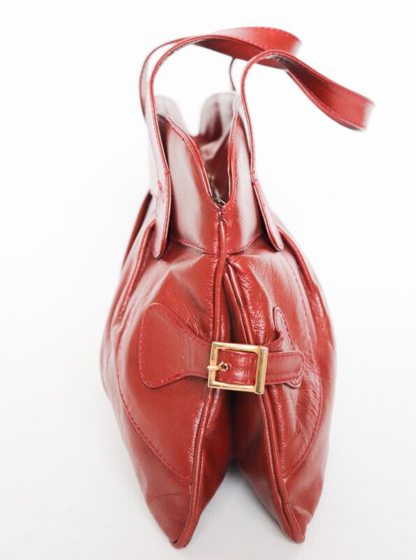 Vintage Brown FAUX Leather tote bag - 1980s - Medium