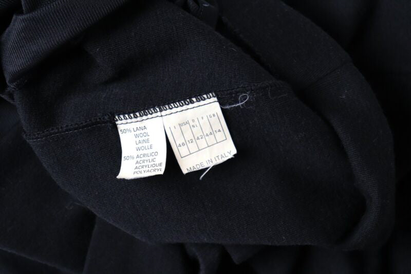 1980s Punk Studded Black  Dress - Loose - Fit L /  UK 14