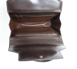 Vintage 1960s Bag Handbag - Brown Leather - Small