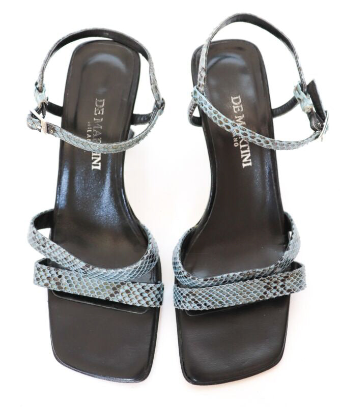 Strappy Sandals - Blue Leather - De Martini - 38 / UK 5