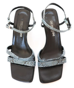 Strappy Sandals - Blue Leather - De Martini - 38 / UK 5