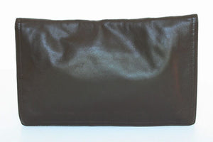 Vintage Clutch Bag - 1960s - Brown Leather - Small