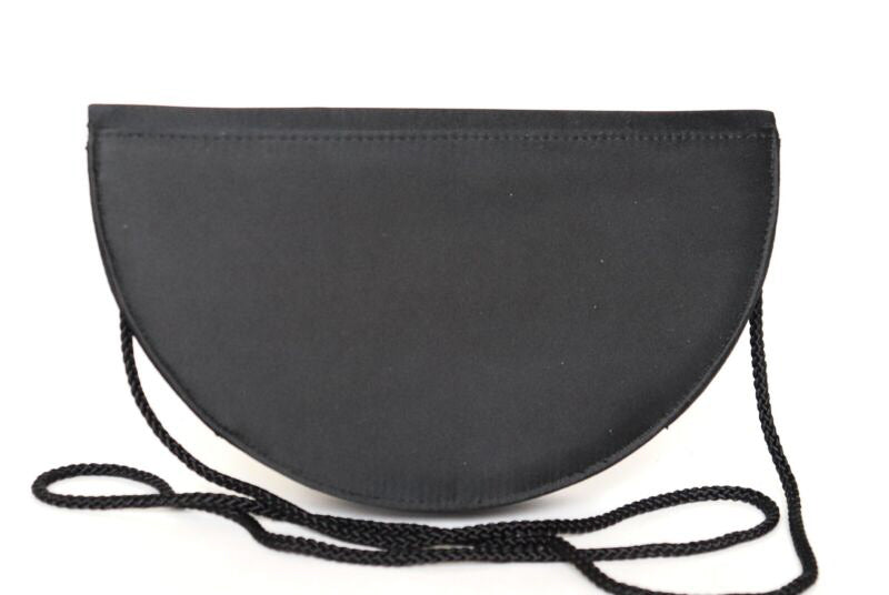 Vintage 1980s Disco / Evening Crossbody Bag - Black Fabric / Strass - Small