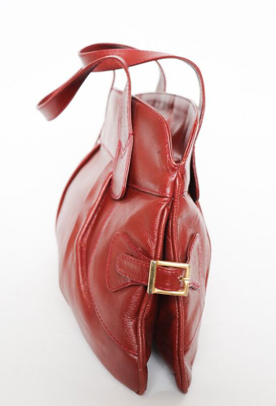 Vintage Brown FAUX Leather tote bag - 1980s - Medium
