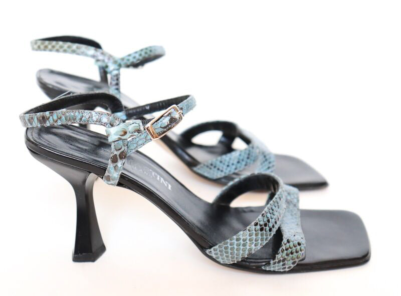 Strappy Sandals - Blue Leather - De Martini - 38 / UK 5