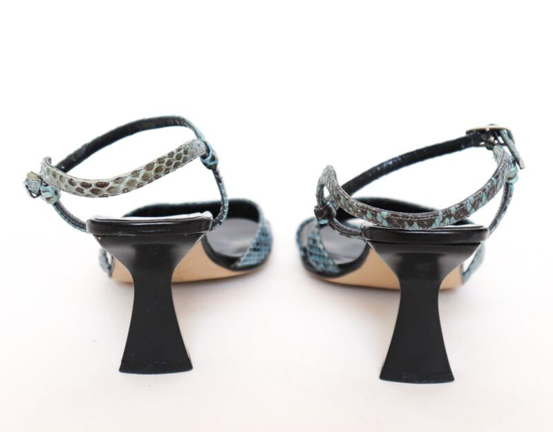 Strappy Sandals - Blue Leather - De Martini - 38 / UK 5