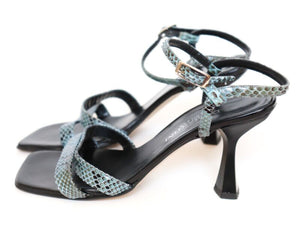 Strappy Sandals - Blue Leather - De Martini - 38 / UK 5