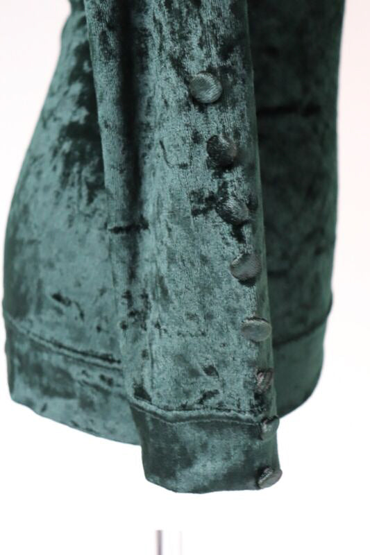 Moschino Velvet Top Long Sleeves Green - Fit S - UK 8 /10