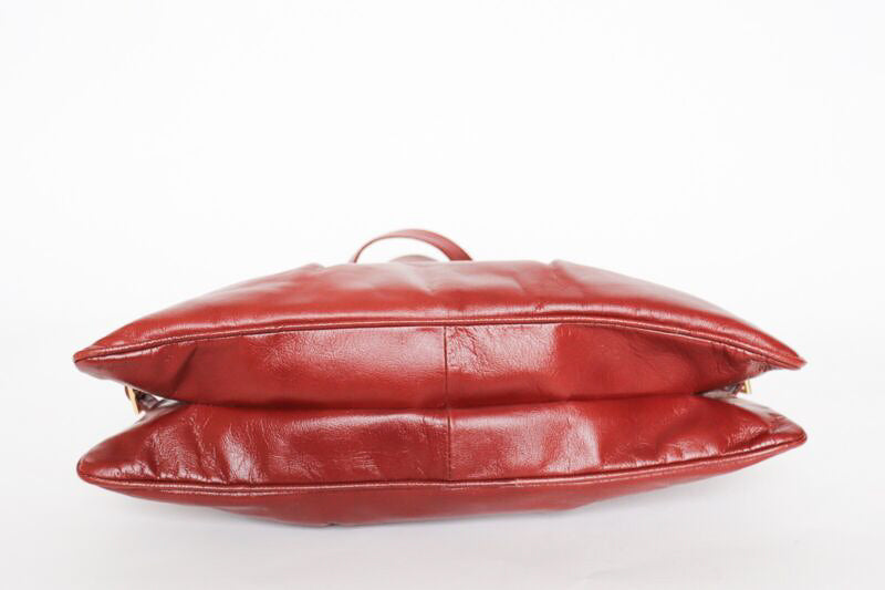 Vintage Brown FAUX Leather tote bag - 1980s - Medium