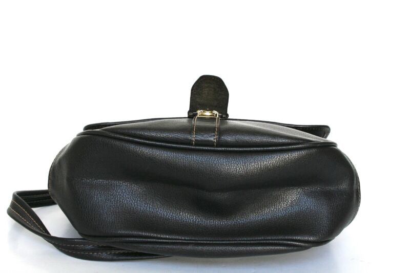 Black Satchel Bag - Top Handle / Shoulder - Vintage 1980s - Medium