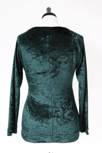 Moschino Velvet Top Long Sleeves Green - Fit S - UK 8 /10