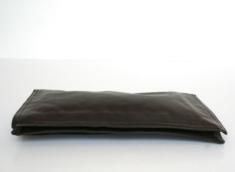 Vintage Clutch Bag - 1960s - Brown Leather - Small