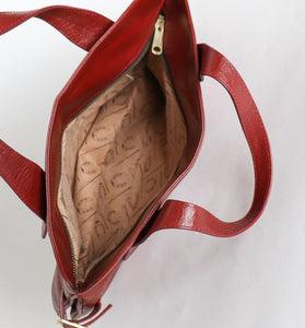 Vintage Brown FAUX Leather tote bag - 1980s - Medium