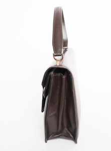 Vintage 1960s Bag Handbag - Brown Leather - Small