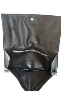 Vintage Clutch Bag - 1960s - Brown Leather - Small