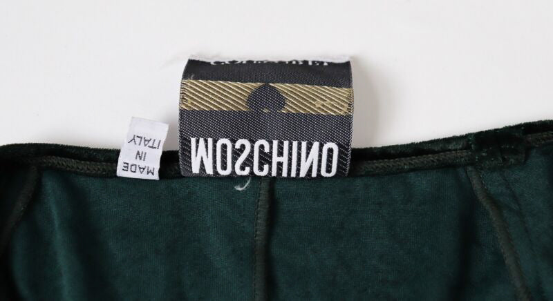 Moschino Velvet Top Long Sleeves Green - Fit S - UK 8 /10