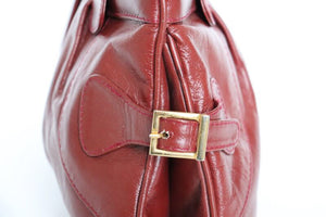 Vintage Brown FAUX Leather tote bag - 1980s - Medium