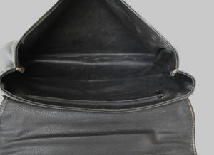 Black Satchel Bag - Top Handle / Shoulder - Vintage 1980s - Medium