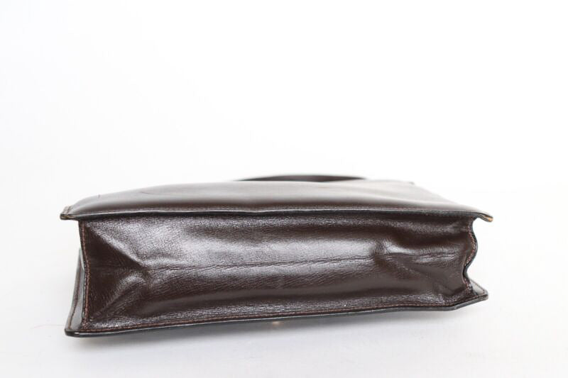 Vintage 1960s Bag Handbag - Brown Leather - Small