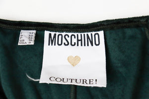Moschino Velvet Top Long Sleeves Green - Fit S - UK 8 /10