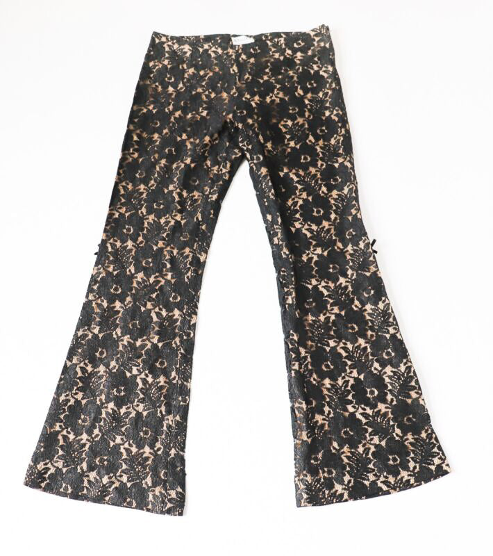 Lace Trousers Black - Kick Flare - Low Rise - ANGEL - Label 44 - Fit S /  UK 10