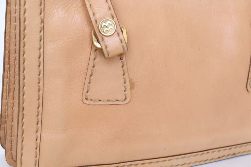 Vintage Shoulder Bag - Apricot Cream Leather - 1980s- Maurg - Medium