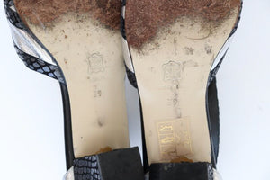 Vintage Sandals - 1980s - Silver Leather - Dance - Fit 38.5 / Narrow 39