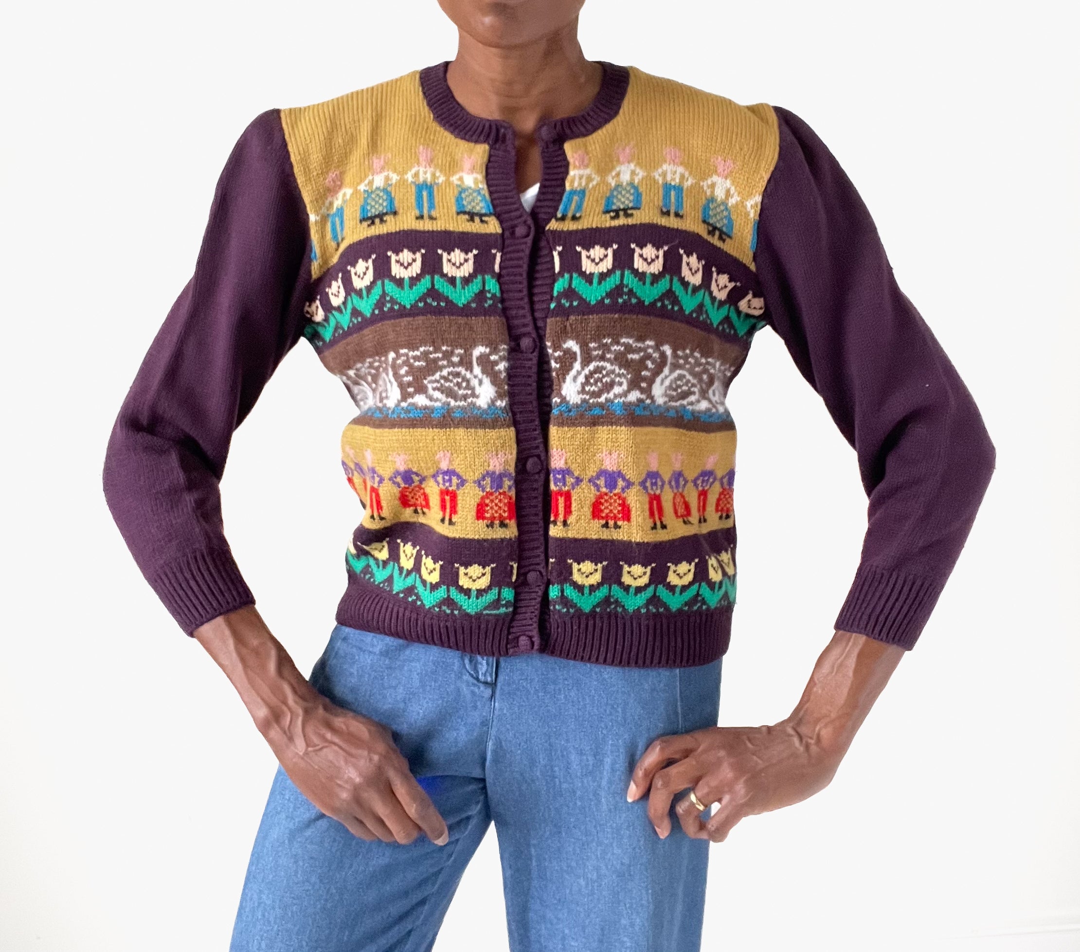 RESERVED Vintage Fair Isle Cardigan - Paper Dolls  - Wool - S / UK 10