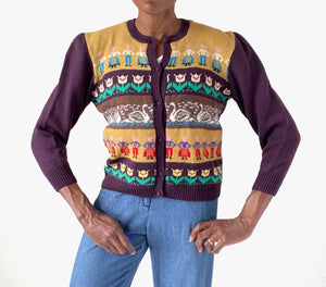 RESERVED Vintage Fair Isle Cardigan - Paper Dolls  - Wool - S / UK 10
