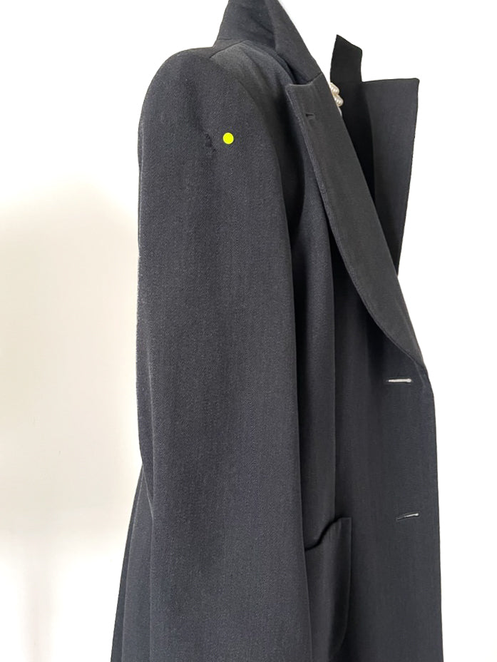 Vintage Nicole Farhi Tailored Blazer Coat Grey Label 14 Fit M Marshmallow Mountain
