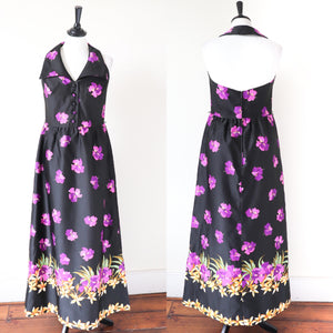 Vera Mont - Paris Vintage Evening Dress - Maxi Halterneck - UK 8 / 10
