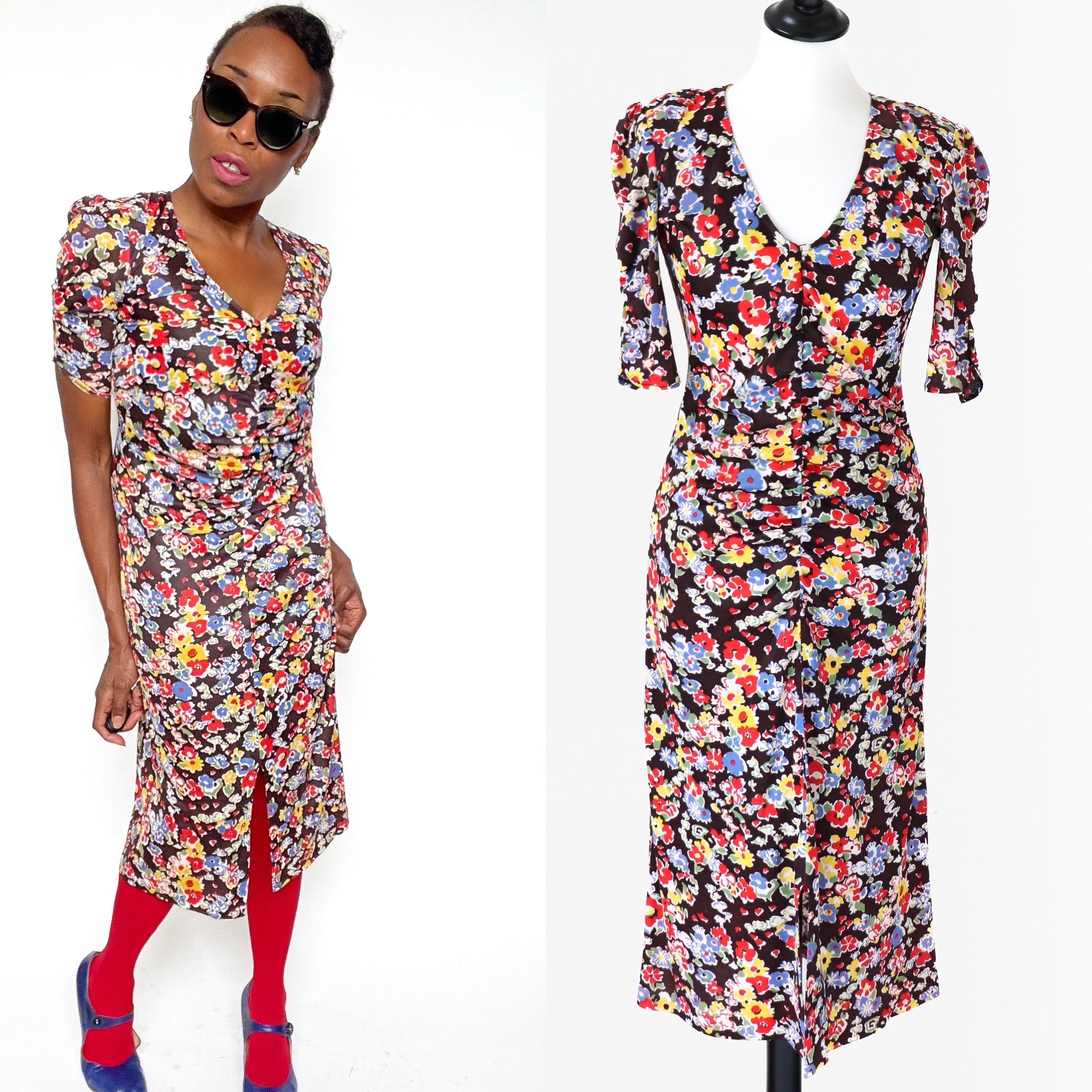 Bus Stop by Lee Bender Dress - Vintage 1970s in 1940s style - Fit UK 8 / 10